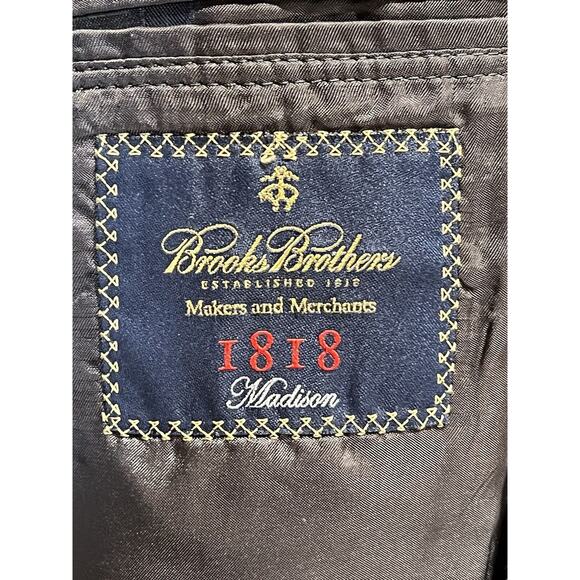 Brooks Brothers 1818 Madison 44R Dark Gray Pinstripe Blazer Sport Suit Jacket - Picture 14 of 16